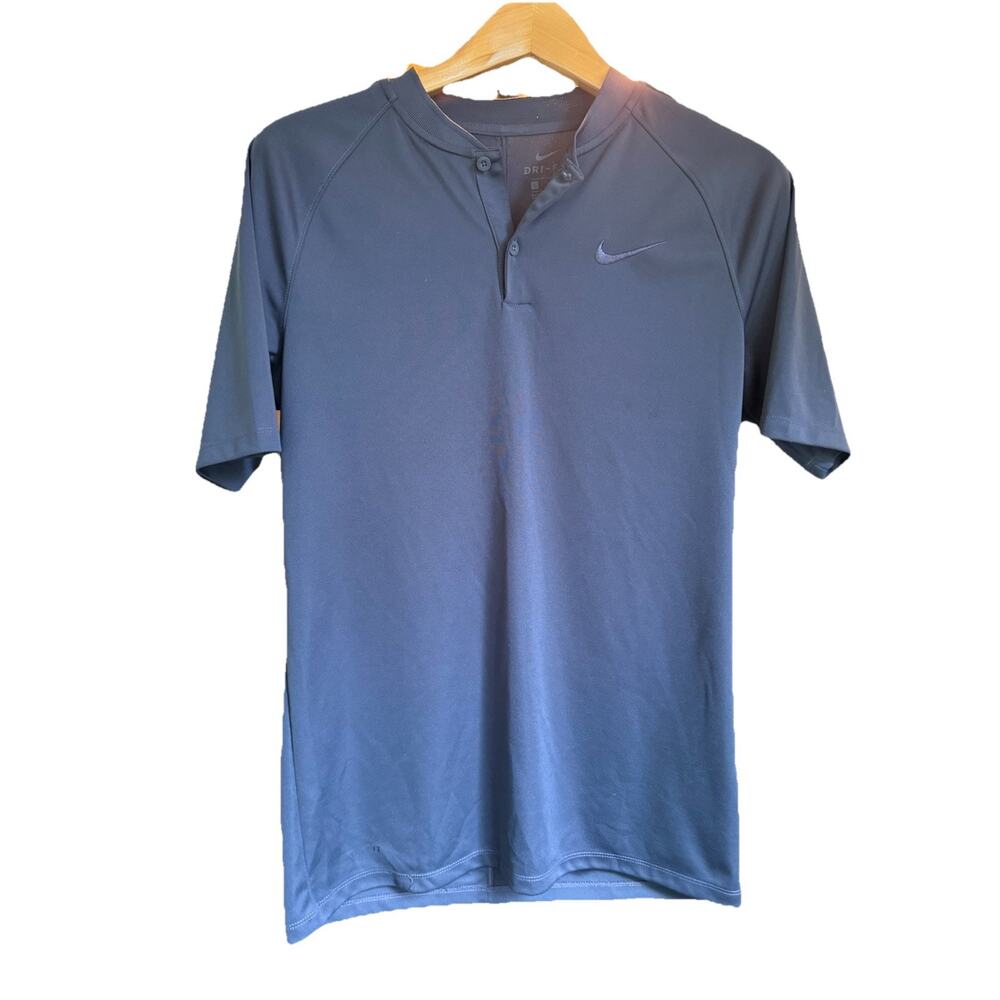 Nike Blade Collar Polo Shirt Mens S Eggplant Dri-FIT Golf tennis Short Sleeve